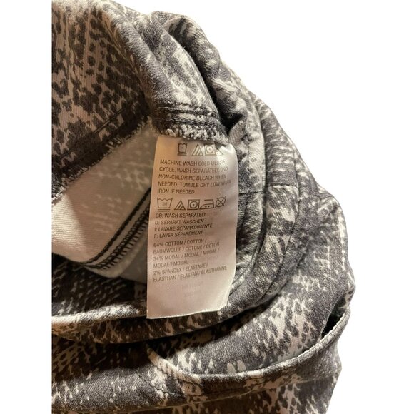 Belle Kim Gravel Gray Charcoal Snakeskin Pattern Pants - Picture 3 of 3